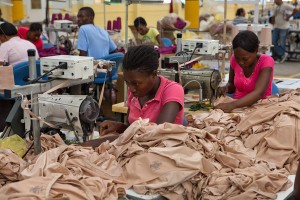 Workers in garment shop in Haiti. Photo by Richard Perry/New York Times